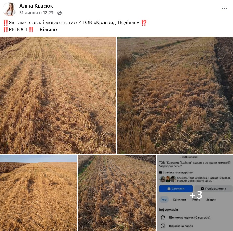 Допис доньки фермена Аліни Квасюк у Facebook