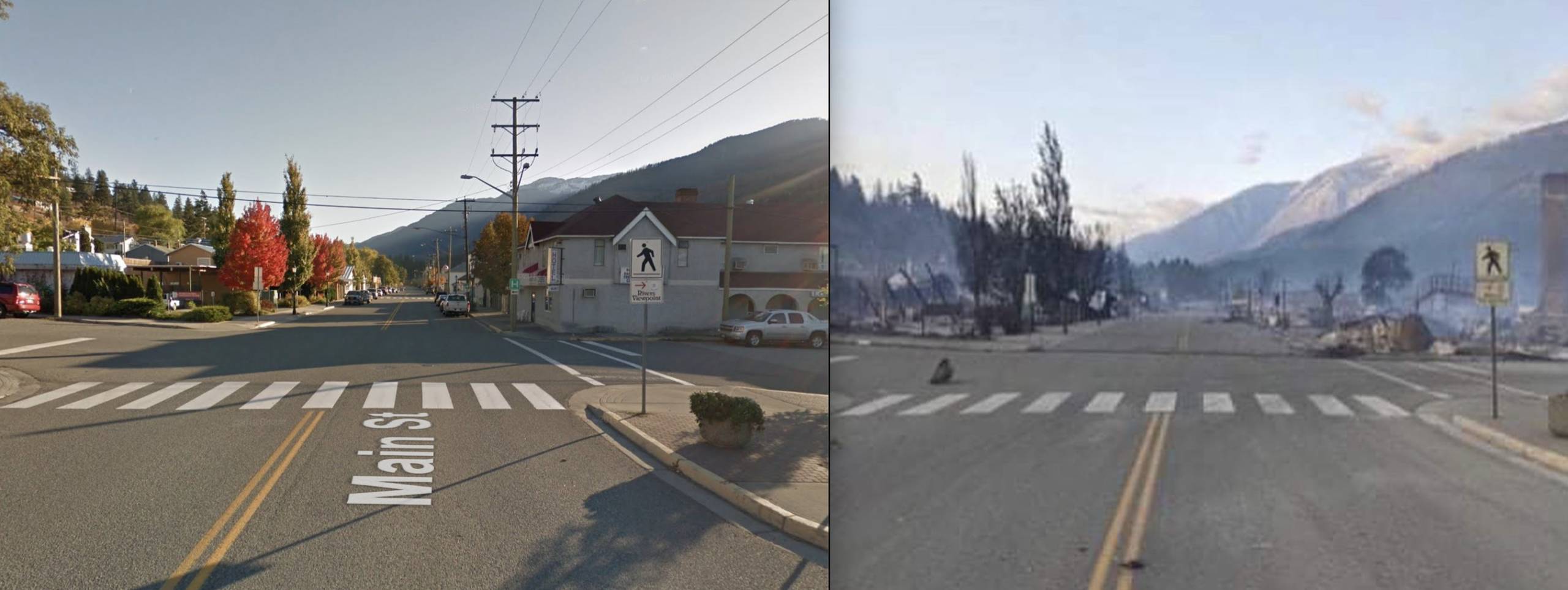 Канадське село Літтон до і після пожежі